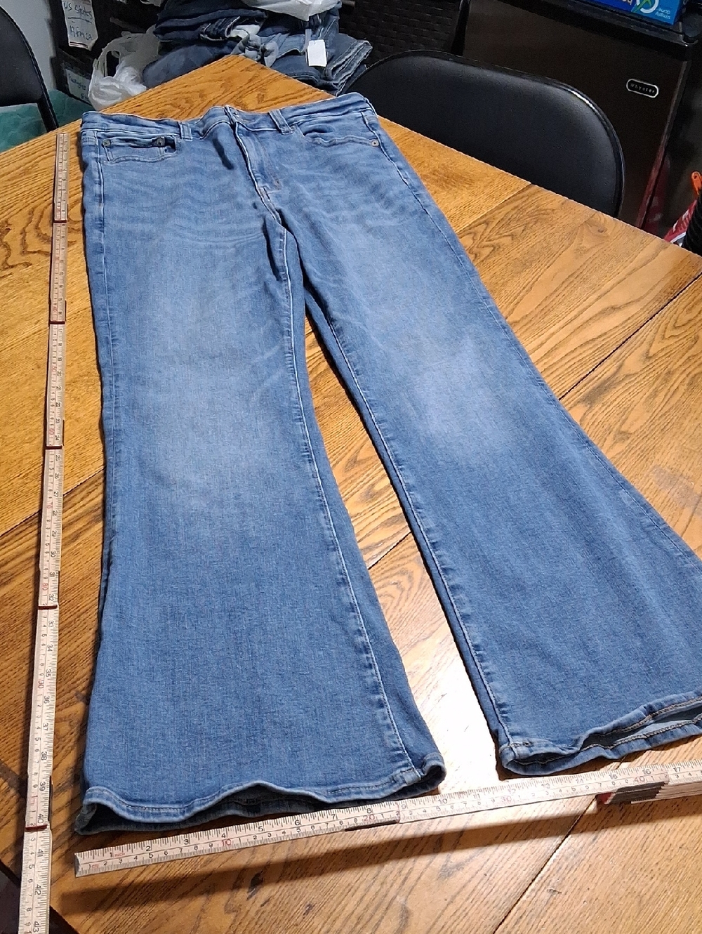 AMERICAN EAGLE Jeans Womens BLUE 12 HIGH RISE Denim Flare FLARED STRETCH Used